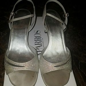 Silk sequin beaded strappy sandal
